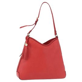 GUCCI Hobo Shoulder Bag Leather Orange Gold Tone 336659