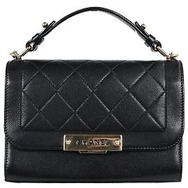 Chanel Label Click Chain Series Schultertasche aus Kalbsleder