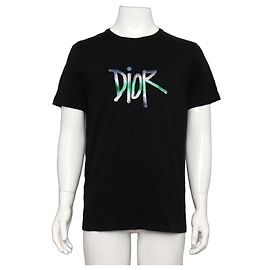 Dior T-Shirt Unissex em Algodão Preto com Logótipo