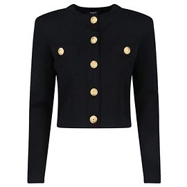 Balmain Round Collar Compact Viscose Cardigan