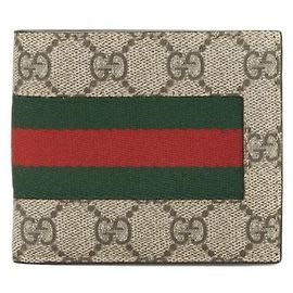 Gucci Portafoglio GG Supreme Web Beige