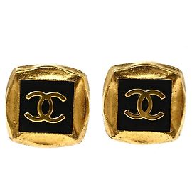 Chanel Vintage CC Square Clip-On Metal