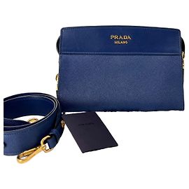 Prada Borsa a tracolla City in Saffiano Navy