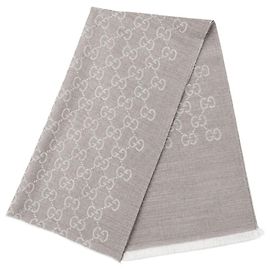 Gucci Sciarpa in lana e seta beige