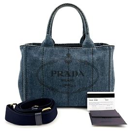 Prada Borsa Tote/Borsa a Tracolla Denim Kanapa
