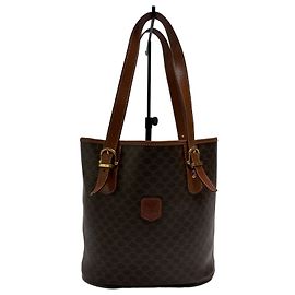 Céline Bucket Shoulder Bag Brown Leather