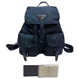 Prada Mochila de Nylon Medium Navy Unissex