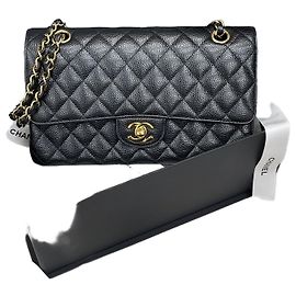 Chanel Borsa Classic Flap Medium Black Gold Caviar