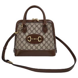 Gucci Borsa Crossbody Mini con Manico Superiore Horsebit Marrone