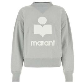 Isabel Marant Sudadera de terciopelo con logotipo Azul claro Ecru