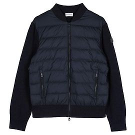 Moncler Cardigan in lana imbottito con zip da uomo