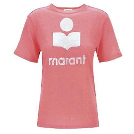 Isabel Marant Velours Logo T-Shirt Antique Pink