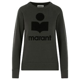 Isabel Marant Sweatshirt com Logótipo em Veludo Faded Black