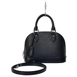 Louis Vuitton Alma BB Épi Bolsa Tote de Couro Preta