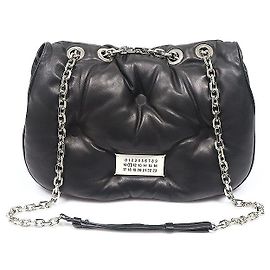 Maison Martin Margiela Borsa a tracolla con catena Glam Slam con patta in Nappa nero