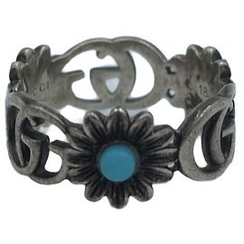 Gucci Double Flower Ring aus Sterlingsilber Größe