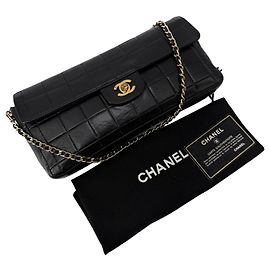 Chanel Borsa a spalla baguette Chocolate Bar in pelle di agnello