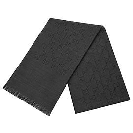Gucci Sciarpa in lana e seta Charcoal