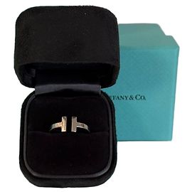 Tiffany & Co Anello Quadrato Oro Bianco