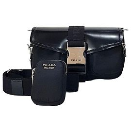 Prada Bolso de hombro con bolsillo cepillado