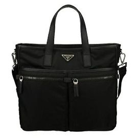 Prada Borsa tote in nylon e pelle Saffiano