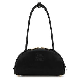 Sac à main en cuir Miu Miu noir