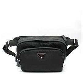 Prada Borsa a tracolla in nylon e pelle