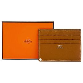 Hermès Celie Card Holder Brown Calfskin Leather