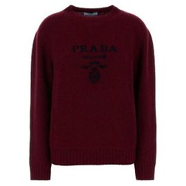 Prada Jersey de cuello redondo de lana y cashmere con logotipo