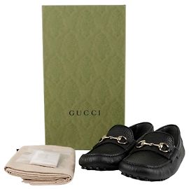 Gucci Scarpe da guida in pelle con morsetto nero