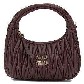 Miu Miu Sac Hobo Wonder Materasse en cuir Napa