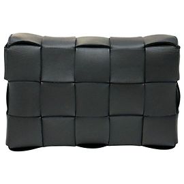 Bottega Veneta Borsa Cassette Small Intrecciato Nera