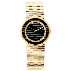 Piaget Tradition Limited Edition Damen-Quarzuhren in Gold mit schwarzem Jubilee-Zifferblatt und Original-Diamanten