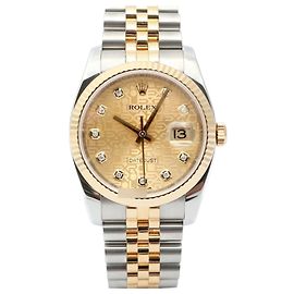 Rolex Datejust Herren-Kombinationsuhr mit Computer-Zifferblatt und Original-Diamanten