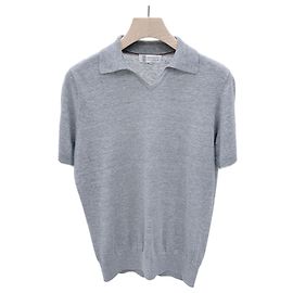 Brunello Cucinelli Cotton Short Sleeve Polo Shirt Gray