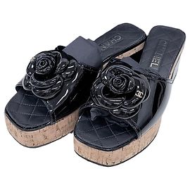 Chanel Mules con tacco Camellia da donna - Nero