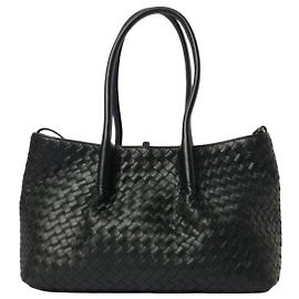 Borsa Bottega Veneta Pinecoteca Nera in Pelle di Vitello