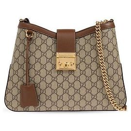 Gucci Borsa a spalla Medium GG Supreme con lucchetto Brown KHNKG