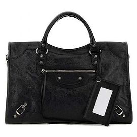 Balenciaga Le City Bag Medium Shiny Silver Accents