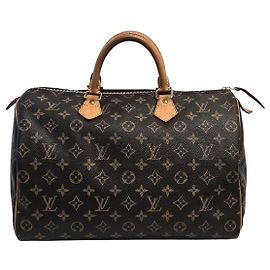 Louis Vuitton Borsa Tote Speedy in tela Monogram marrone