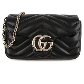 Gucci Mini borsa a tracolla nera in pelle d'agnello