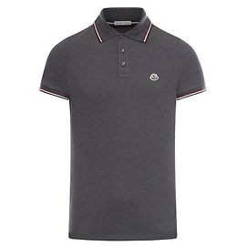 Moncler Polo em piqué de algodão com acabamentos coloridos