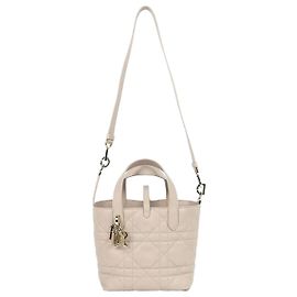 Dior Saco Tote Vertical Small Powder Beige