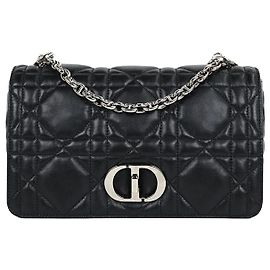 Dior Bolsa Soft Caro Medium Chain Bag Black