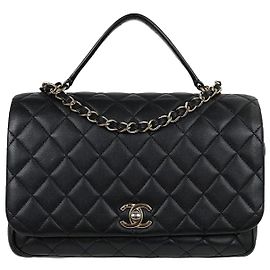 Chanel Bolsa Seasonal Bag Classic Lambskin Small Black Gold Trim