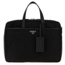Prada Nylon and Saffiano Leather Briefcase