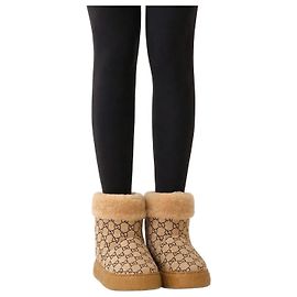 Gucci Botas de lã merino bege para mulheres