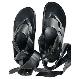Ash Sandali in pelle nera con lacci