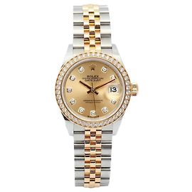 Rolex Datejust Nuovo Modello Combi Diamanti Originali Oro Champagne Orologio Donna Uscita