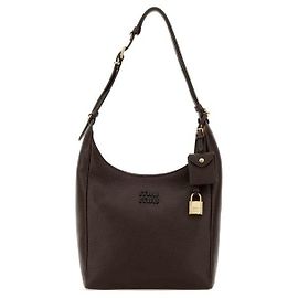 Miu Miu Borsa bucket con logo ricamato Marrone scuro
